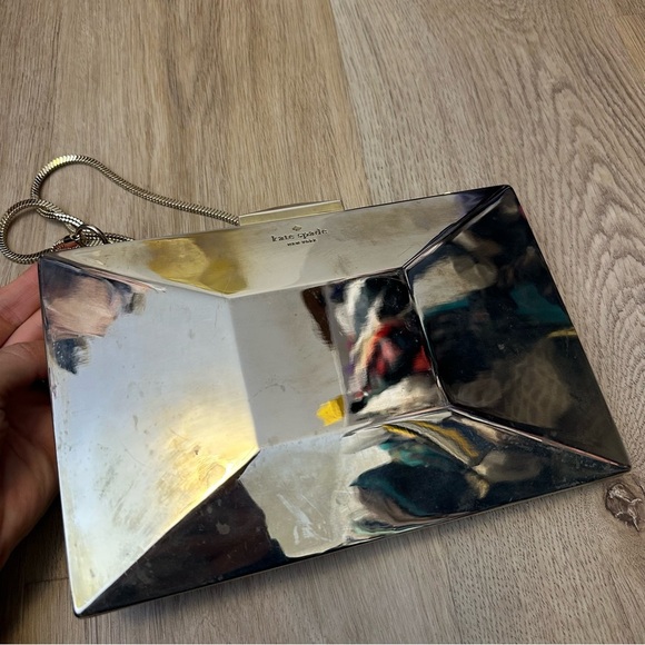Kate Spade Madison Ave. Collection Emanuelle Gold Metal Mirror Clutch - Picture 8 of 16